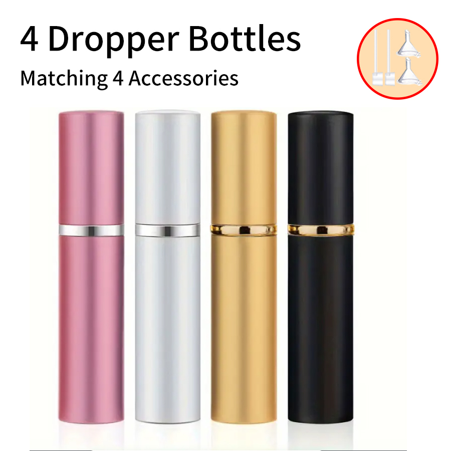 Fragrance Atomizer Pump - 4pcs+4 Accessories 5ml Refillable Portable Mini